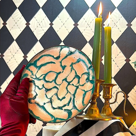 Copper Enamel Art Plate | Vibrant Hand-Fired Colors • One-of-a-Kind - Picture 12 of 17